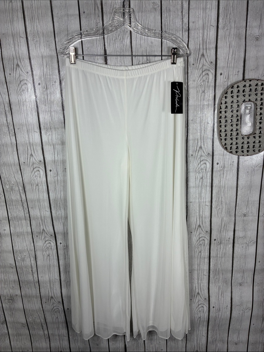 Prelude White Wide-Leg Overlay Pants Size Large